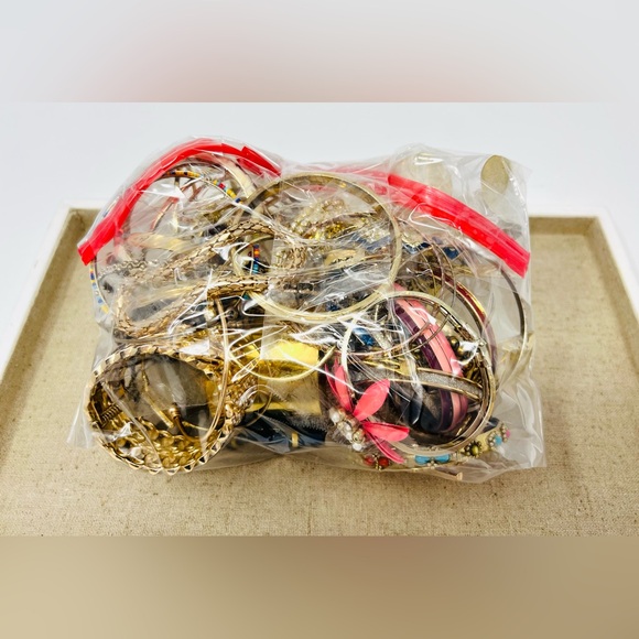 Unknown Jewelry - Vintage & Modern Gold Tone Mixed Metals Wearable  Bracelet Jewelry Lot 2lbs